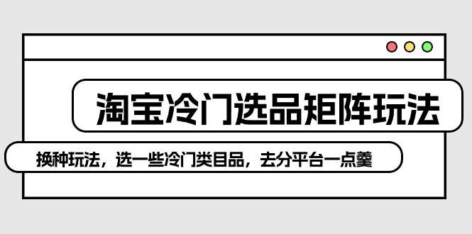 [电商] 淘宝冷门选品秘籍：避开红海，独辟蹊径赚取高额利润玩法风筝自习室-课程资源-网盘资源风筝自习室