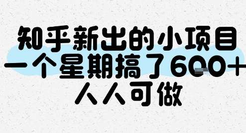 图片[1]-2025人人可做的知乎冷门小项目，一个星期搞了6张-暗冰资源网