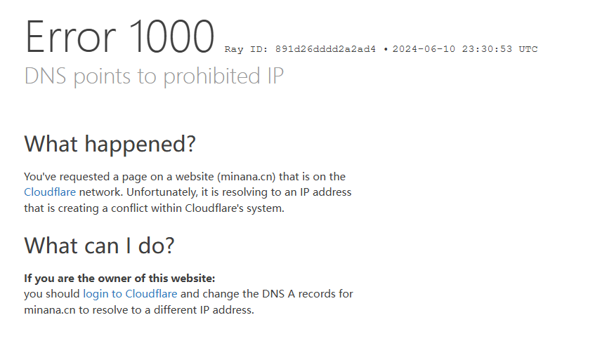 Cloudflare Zero Trust“Error 1000   DNS points to prohibited IP”问题-墨铺