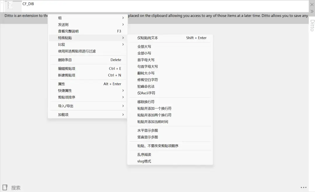 Ditto 剪贴板增强工具主窗口