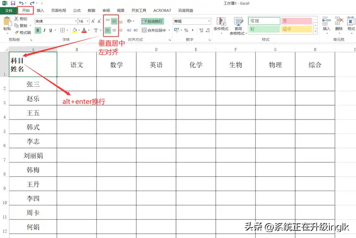 怎么在表格里加入斜线 并打字（单斜线表头的设置教程）