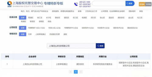 羽山数据进入上海股权托管交易中心专精特新专板