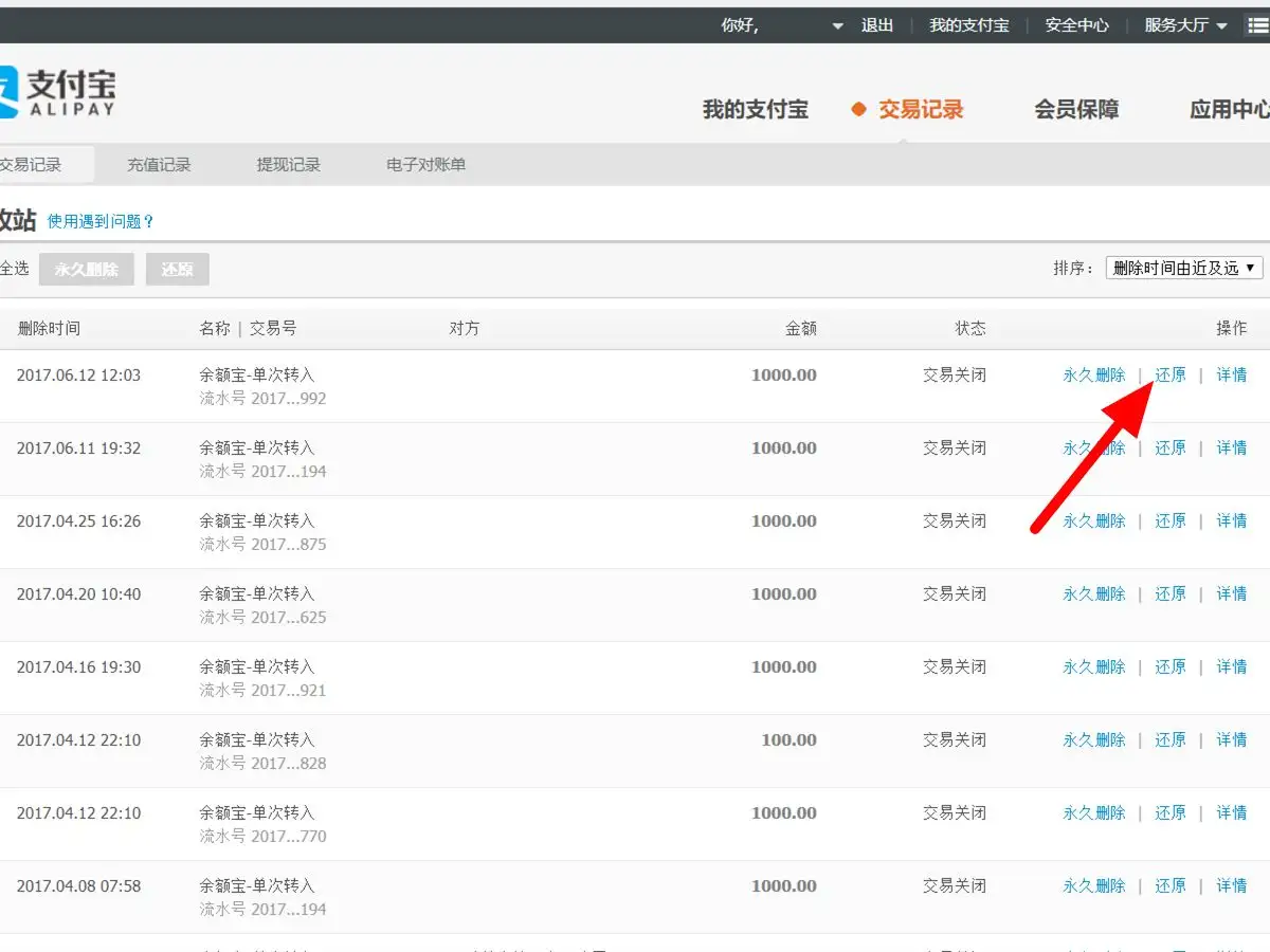 支付宝账单删除了怎么恢复（支付宝明细删了怎么查）