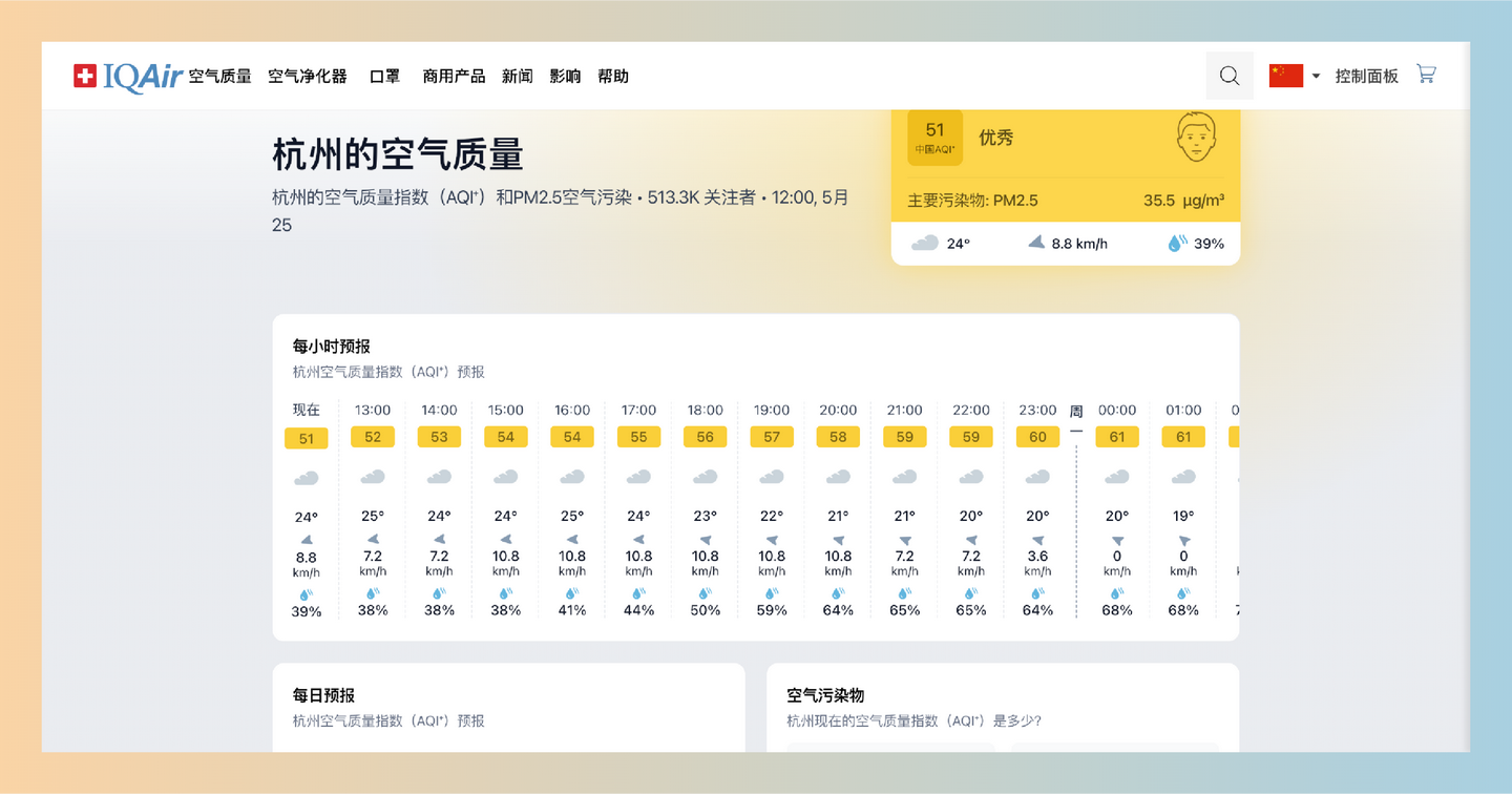 IQAir：实时空气质量地图、污染预报、城市排名以及强大的空气净化器和口罩，帮你随时随地了解空气状况，守护呼吸健康-墨桅博客