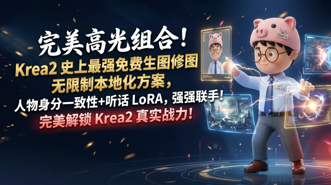 NSFW完美高光组合！krea2本地最强自由无限制图像生成与图像编辑解决方案，人物身份一致性+听话LORA的强强组合！完美解锁krea2的真正能力！