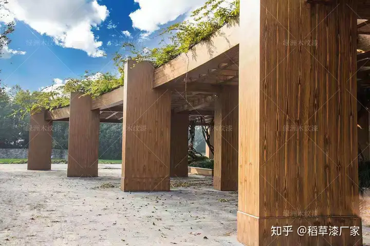 外墙木纹漆图片,墙面上做仿木纹漆效果图? - 知乎