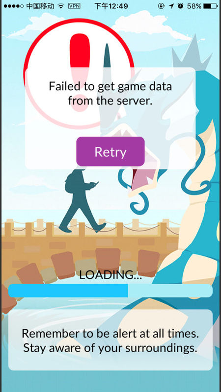 failed to get game data from the sever精灵宝可梦go解决办法