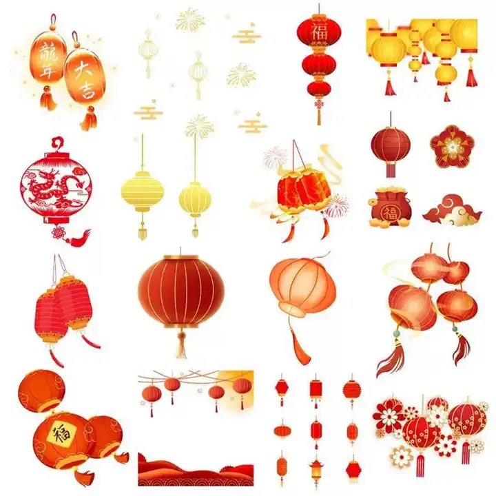 图片[7]-76款新年灯笼素材-新年春节手绘灯笼PNG免扣素材喜庆装饰传统中国风红色装饰元素【电商热销711】-暗冰资源网