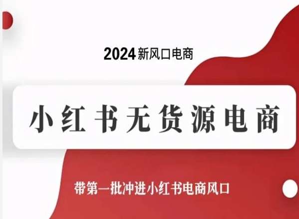 [电商] 2024最新小红书无货源电商实操教程风筝自习室-课程资源-网盘资源风筝自习室