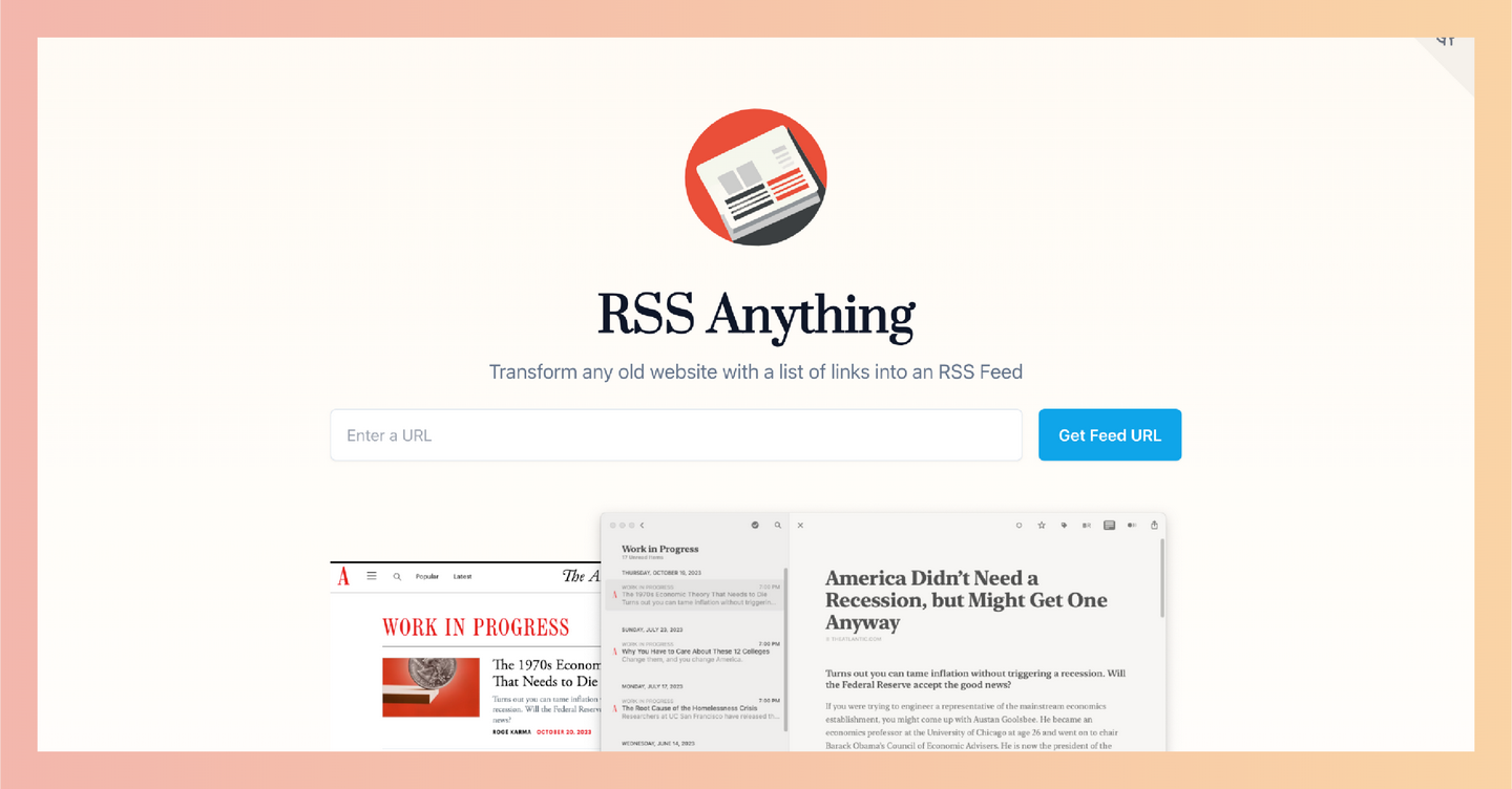 RSS Anything：可把任何有链接列表的网页变成RSS订阅源，即使网站本身没有RSS，也能轻松订阅，随时掌握网站更新-墨桅博客