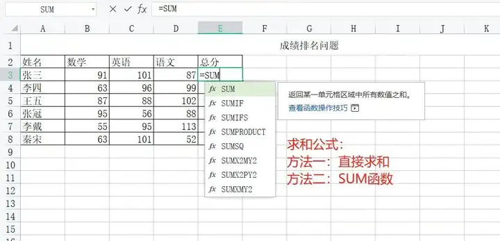 excel表格求和公式怎么操作的（Excel数字求和的操作方法）