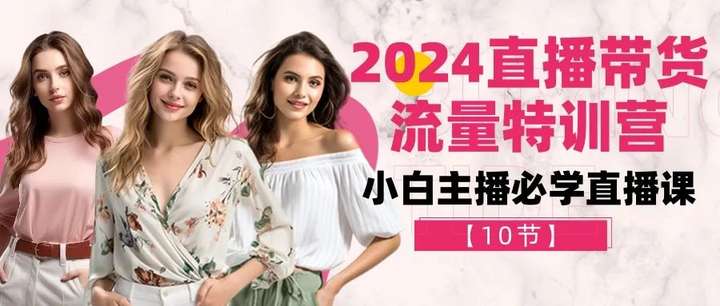 2024直播带货流量特训营：小白主播必学直播课【10节】-就爱副业网