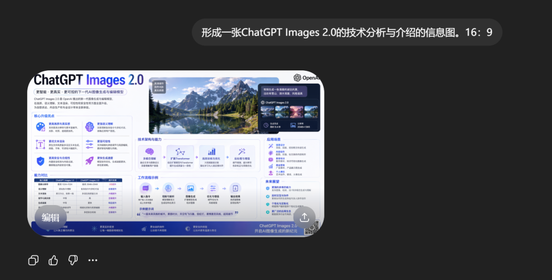 当我让GPT Image 2.0自我介绍得出：首款“会思考”的视觉模型，逻辑推理比画功更恐怖!输入即交付的生产力工具!
