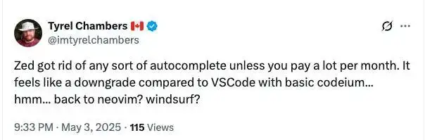 胜过 Cursor、Windsurf？60 万行 Rust 打造的“世界上最快的 AI 代码编辑器”来了！