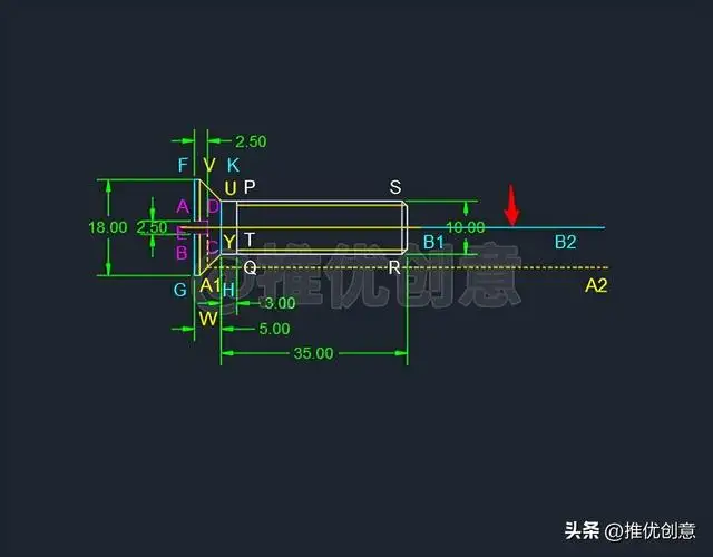 开槽沉头螺钉画法（工程制图开槽沉头螺钉画法）