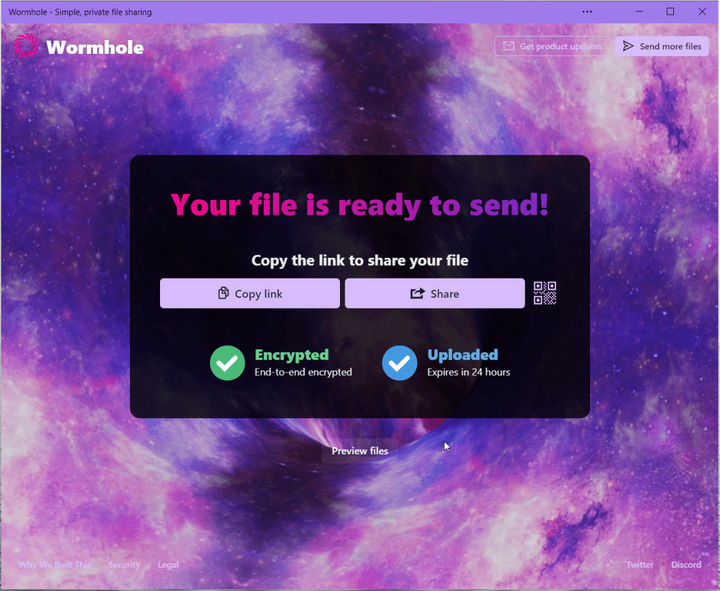 Wormhole -  隐私文件在线传输神器|World资源社区