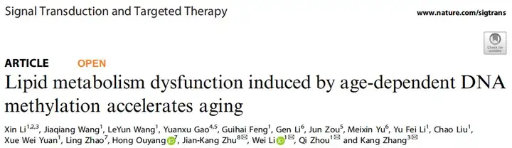 《热点│衰老过程中的表观遗传调控》