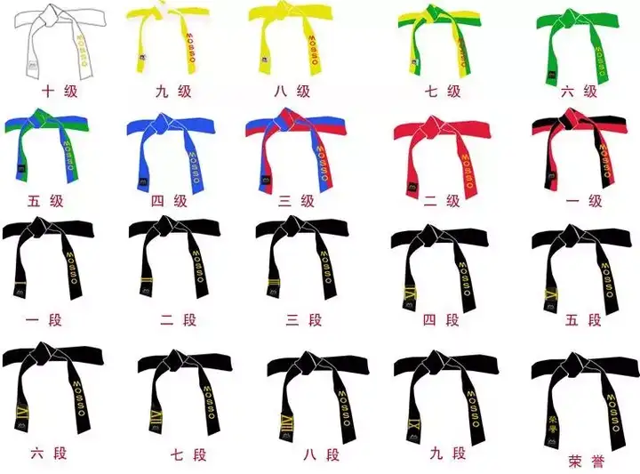 跆拳道级别及腰带颜色 武术腰带的颜色分别有几级
