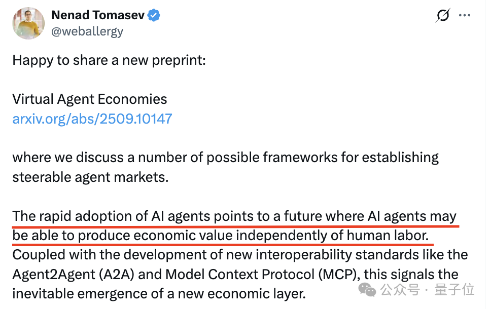 谷歌DeepMind：AI独立创造价值的经济层正在形成