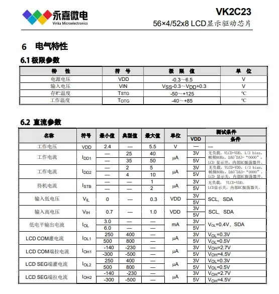 抗干扰段码屏驱动高抗干扰液晶驱动VK2C23段码液晶屏驱动芯片
的图4