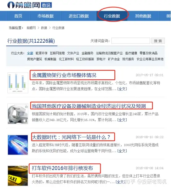 有什么网站可以看公司年报和行业数据？