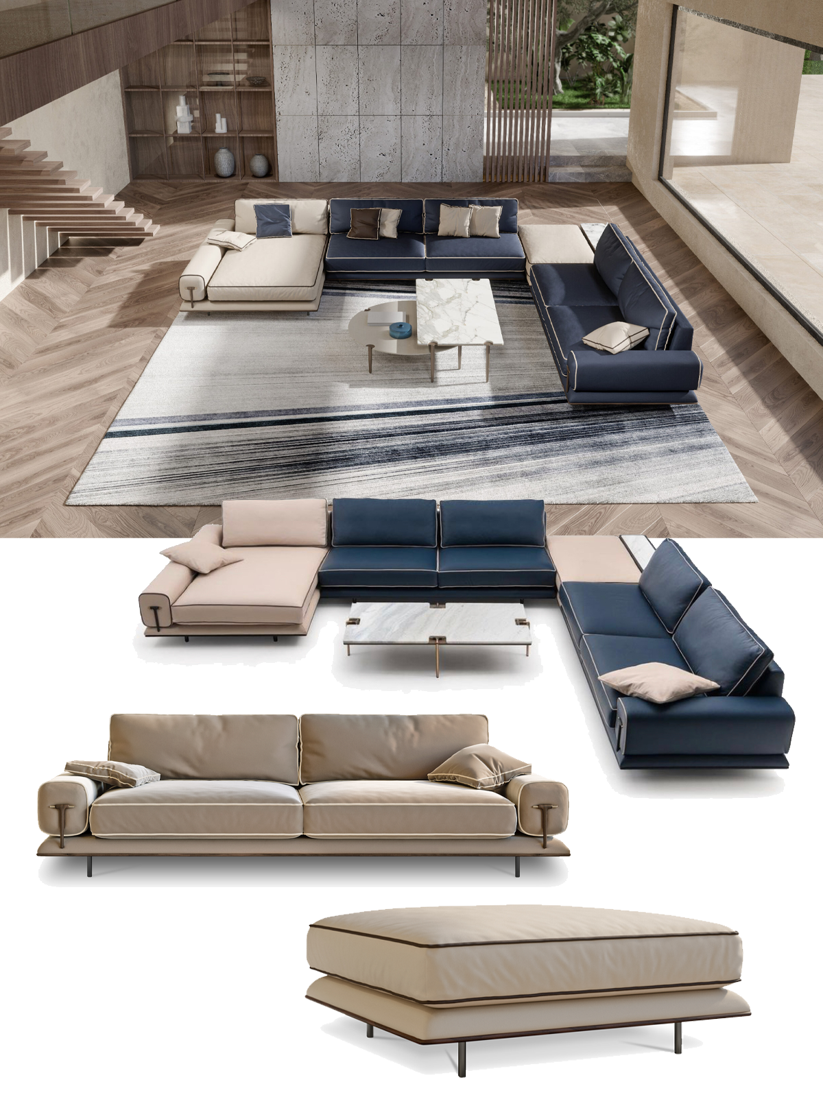 剪刀石头布家居 的想法: 豪宅首选家具turri丨迷人的蓝调沙发 turr