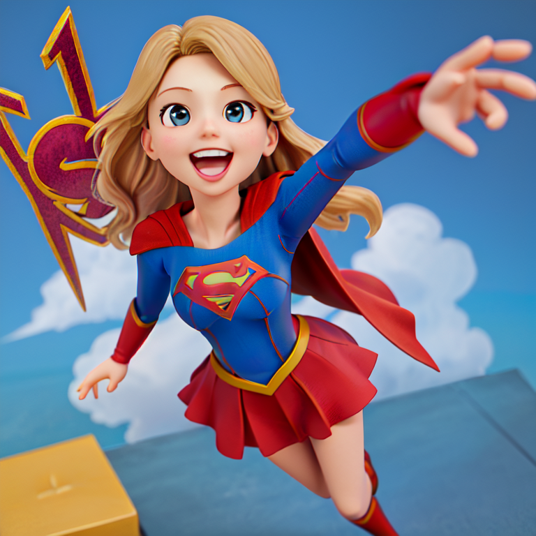 aigc资源分享 的想法: 女超人头像 卡通头像 皮克斯动画风格