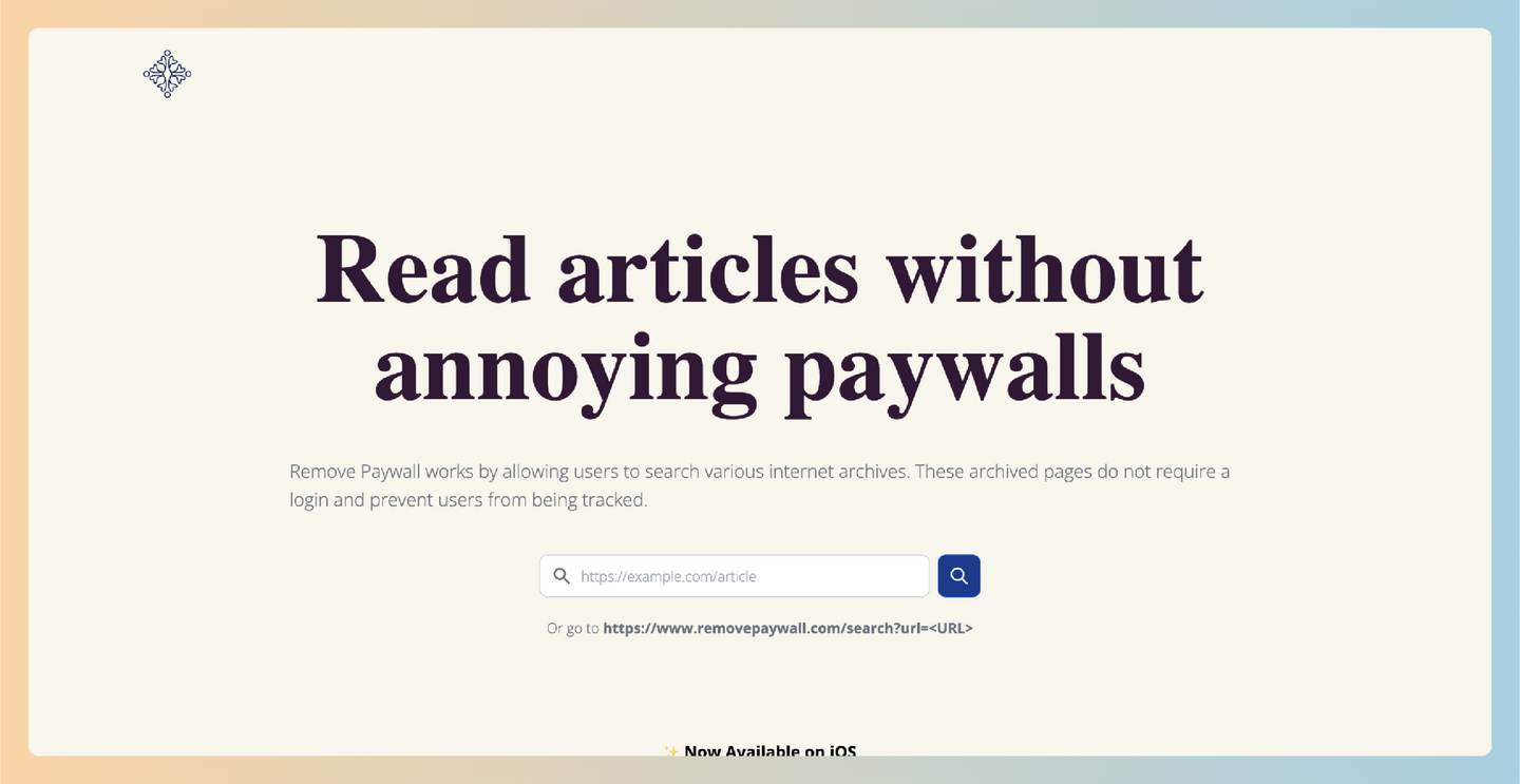 RemovePaywall：在线付费墙移除工具，帮助用户读取那些带有付费墙的文章