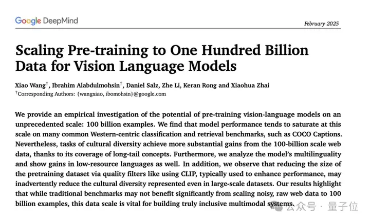 打破纪录！谷歌全网扒1000亿图像文本对，ViT大佬坐镇：数据Scaling潜力依旧