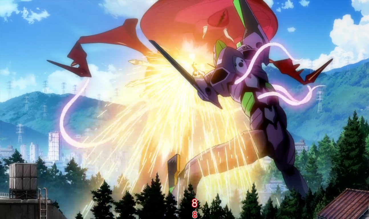 在eva中为什么初号机能在最后碾轧力天使