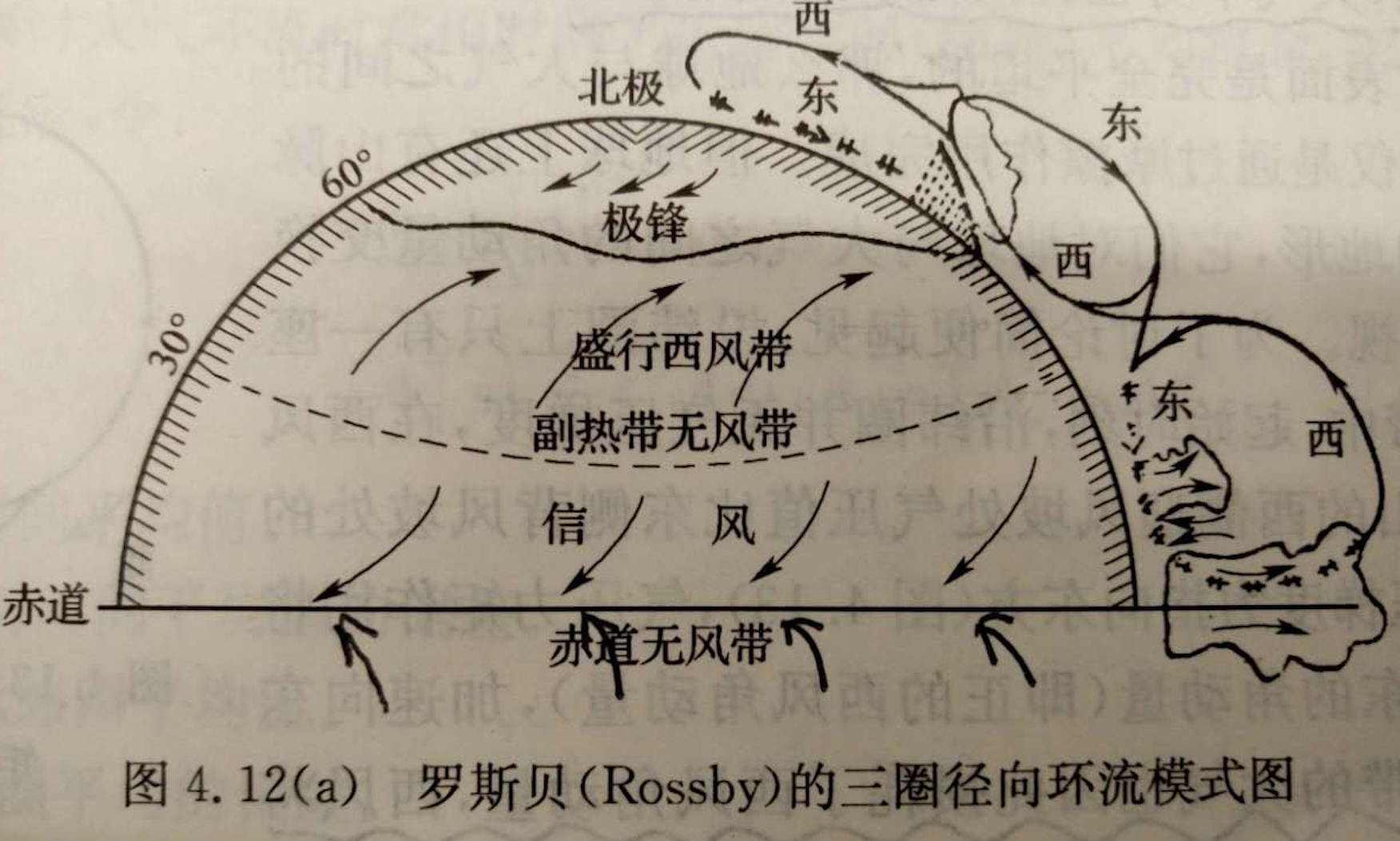 三圈环流示意图 手绘图片