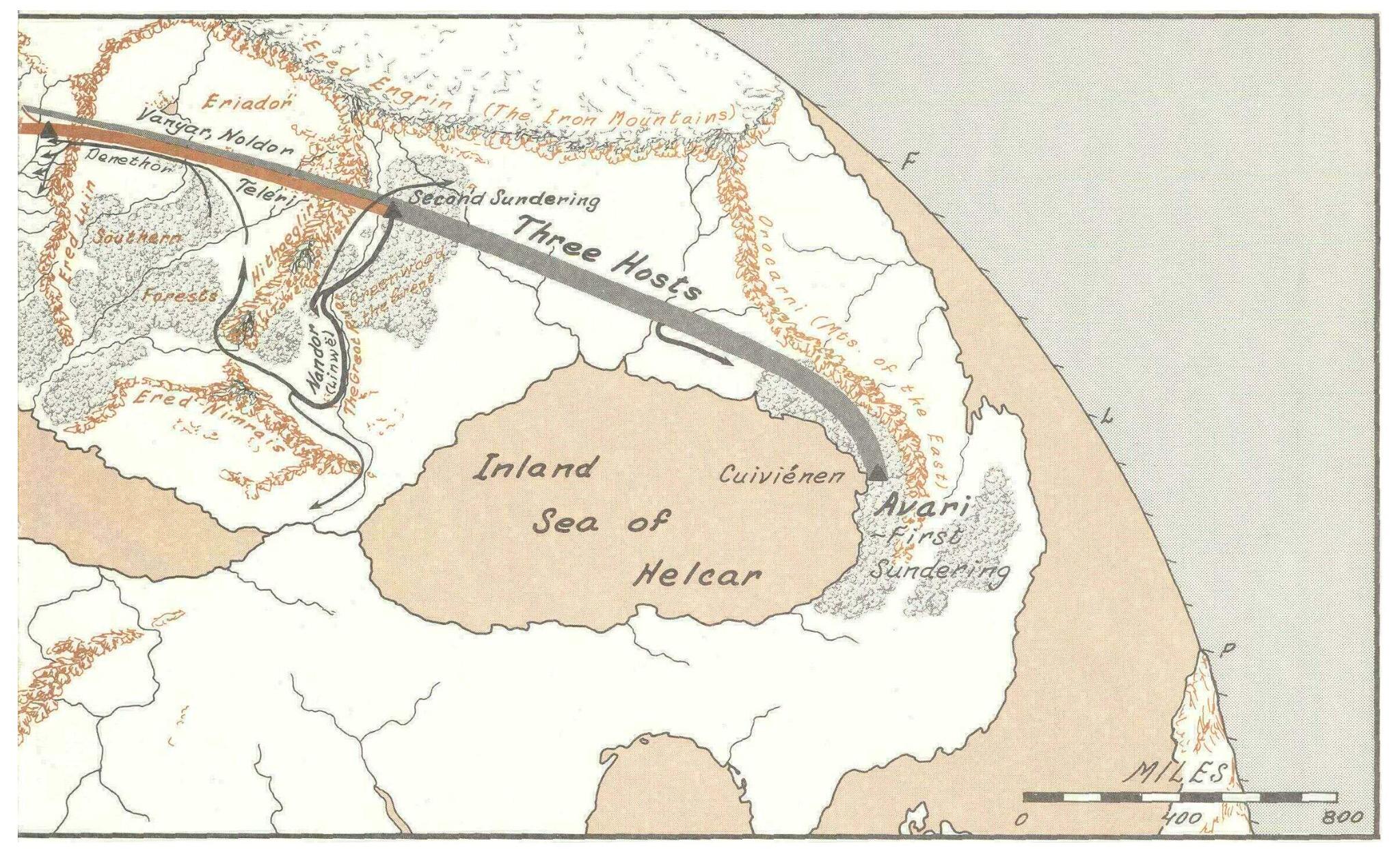 精灵宝钻一书中,精灵诞生后,魔苟斯战败,精灵西渡,其中的noldor精灵族