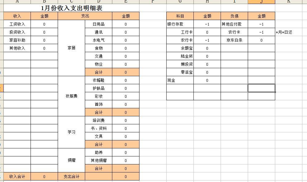 如何利用excel制作个人财务报表?插图4 如何利用excel制作个人财务报表?插图4