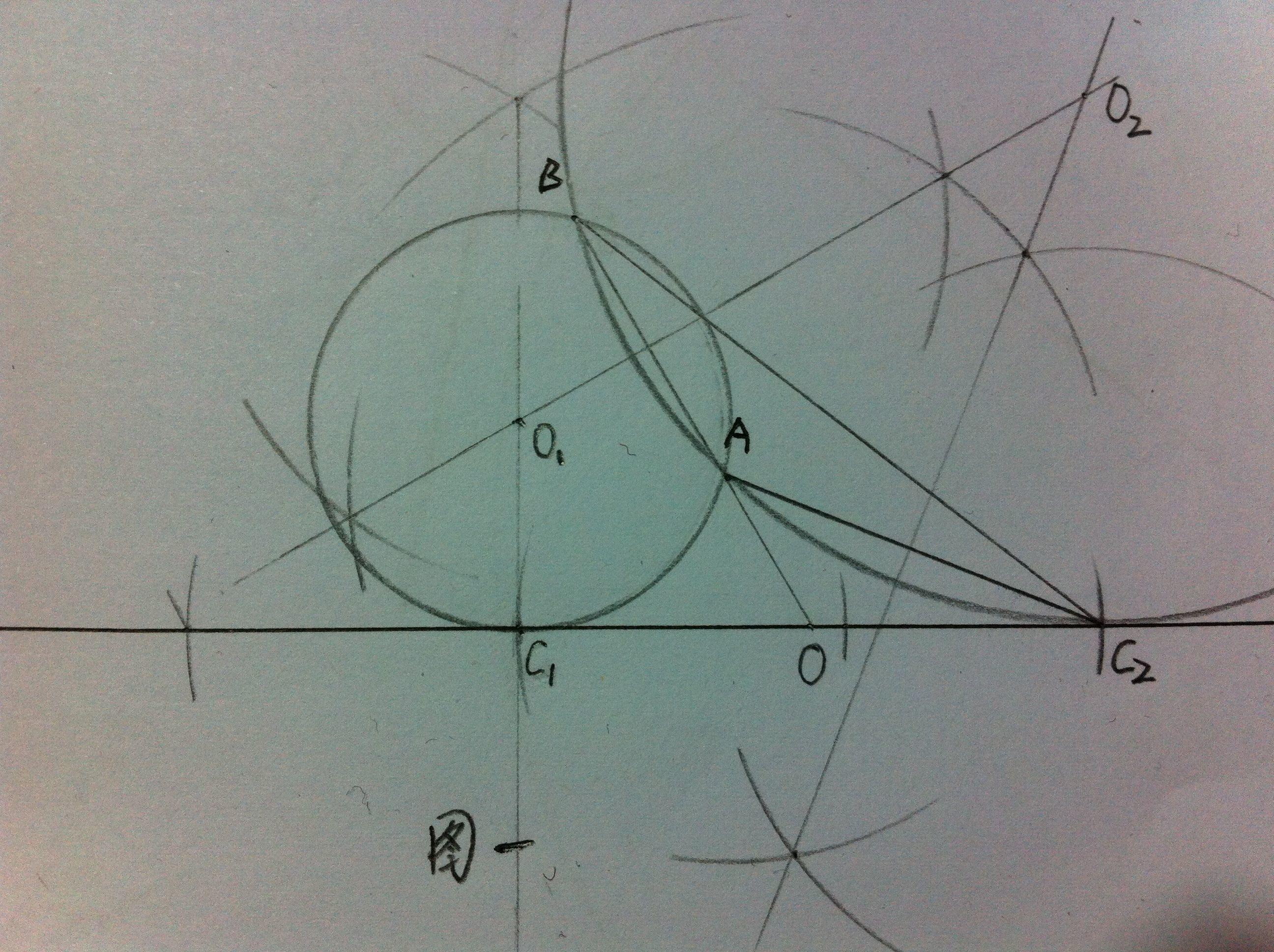 已知圆上两点和一切线,如何尺规做出这个圆?