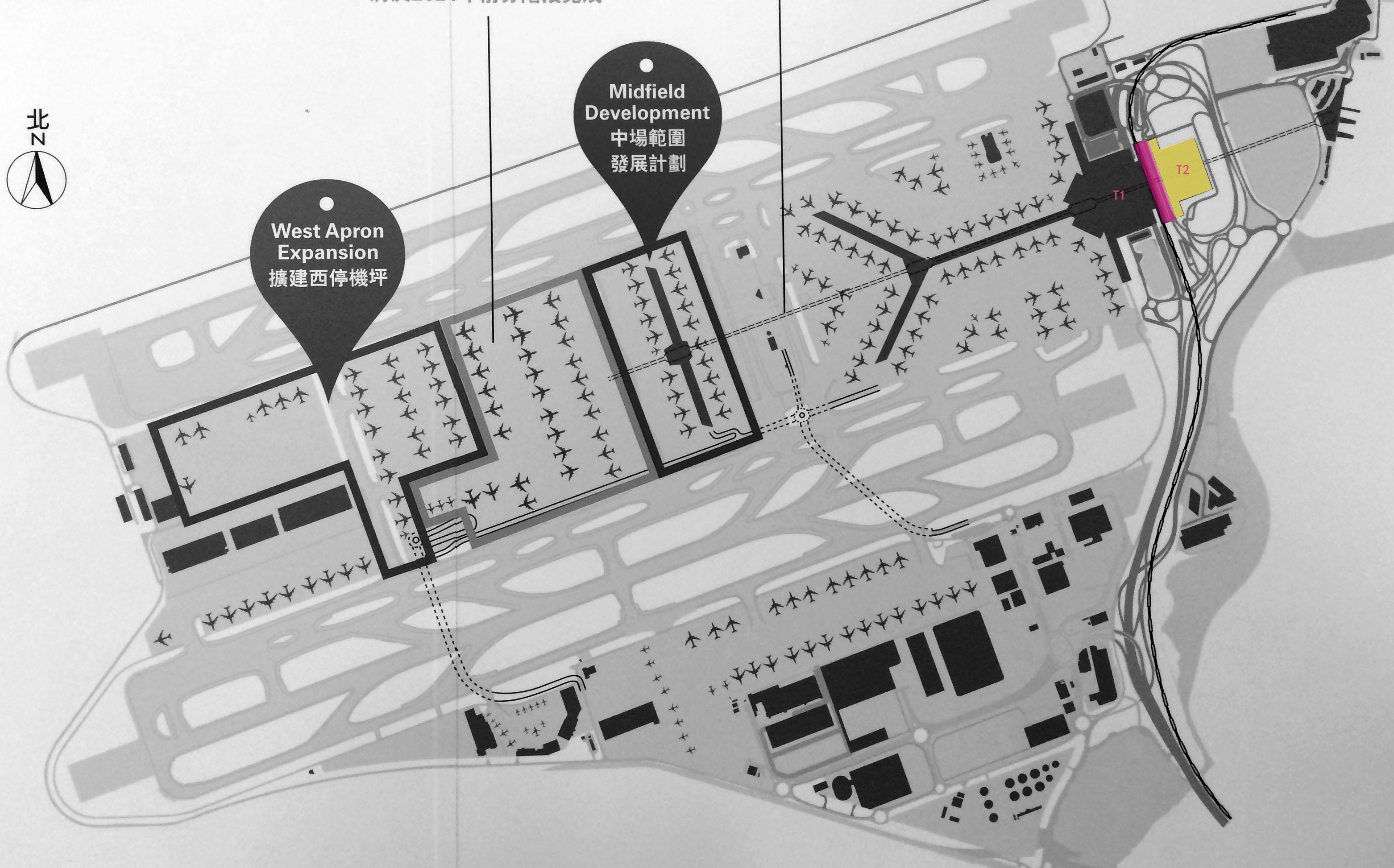 香港机场 t1 和 t2 航站楼的功能各是什么,为什么要修 t2 ?