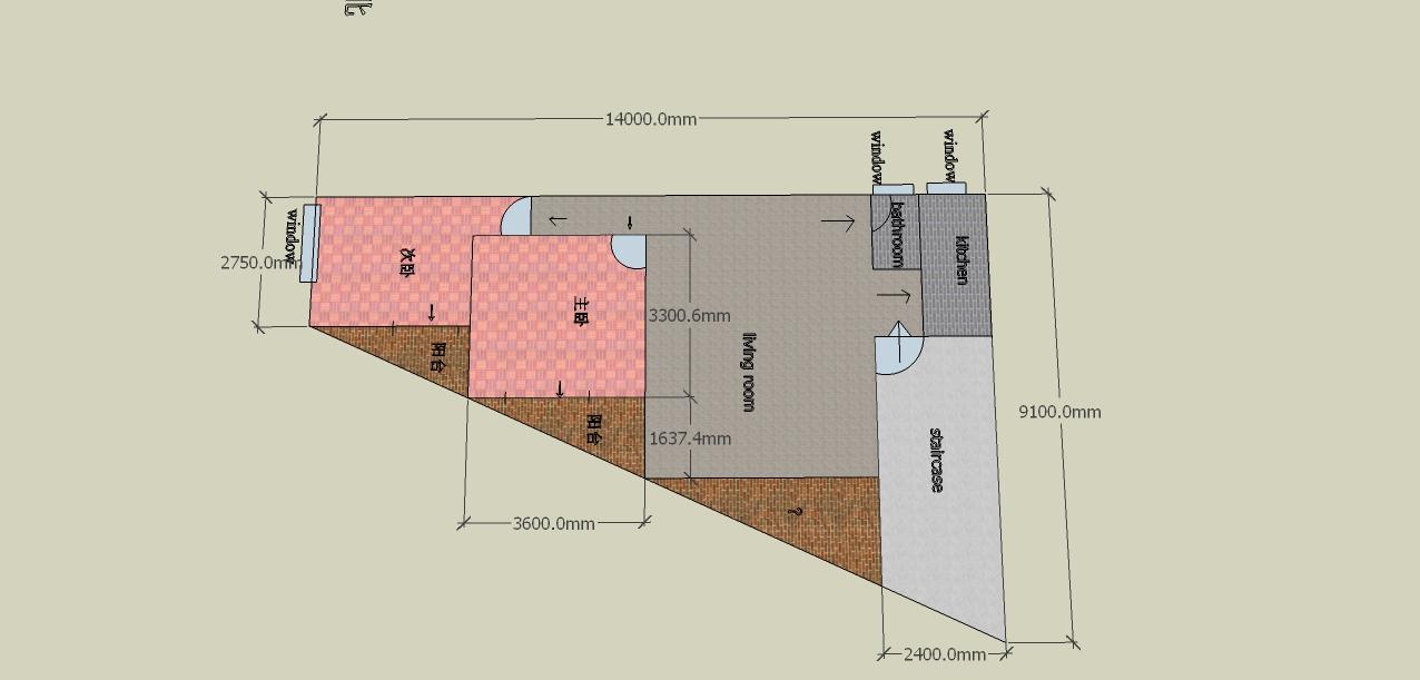 我有一梯形地块,在乡镇,准备建五层楼房,找人做了设计,大家看看是否