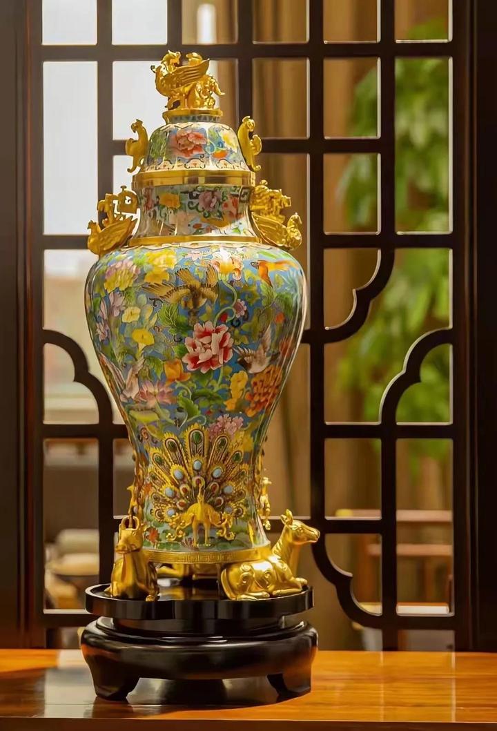大安売り七宝焼 花瓶 中国美術 銅器 花器