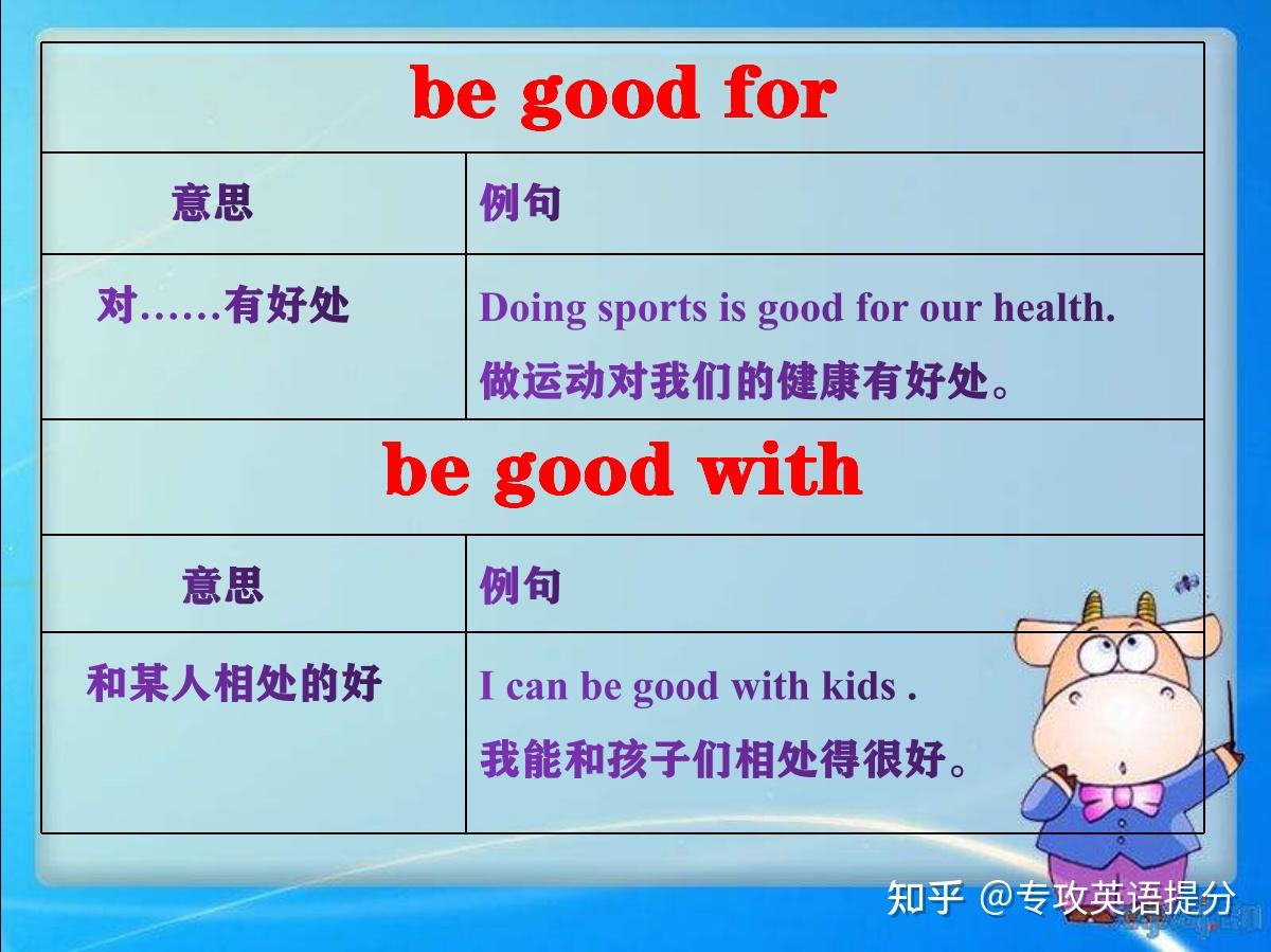  be goo at be good with be good for be good to 