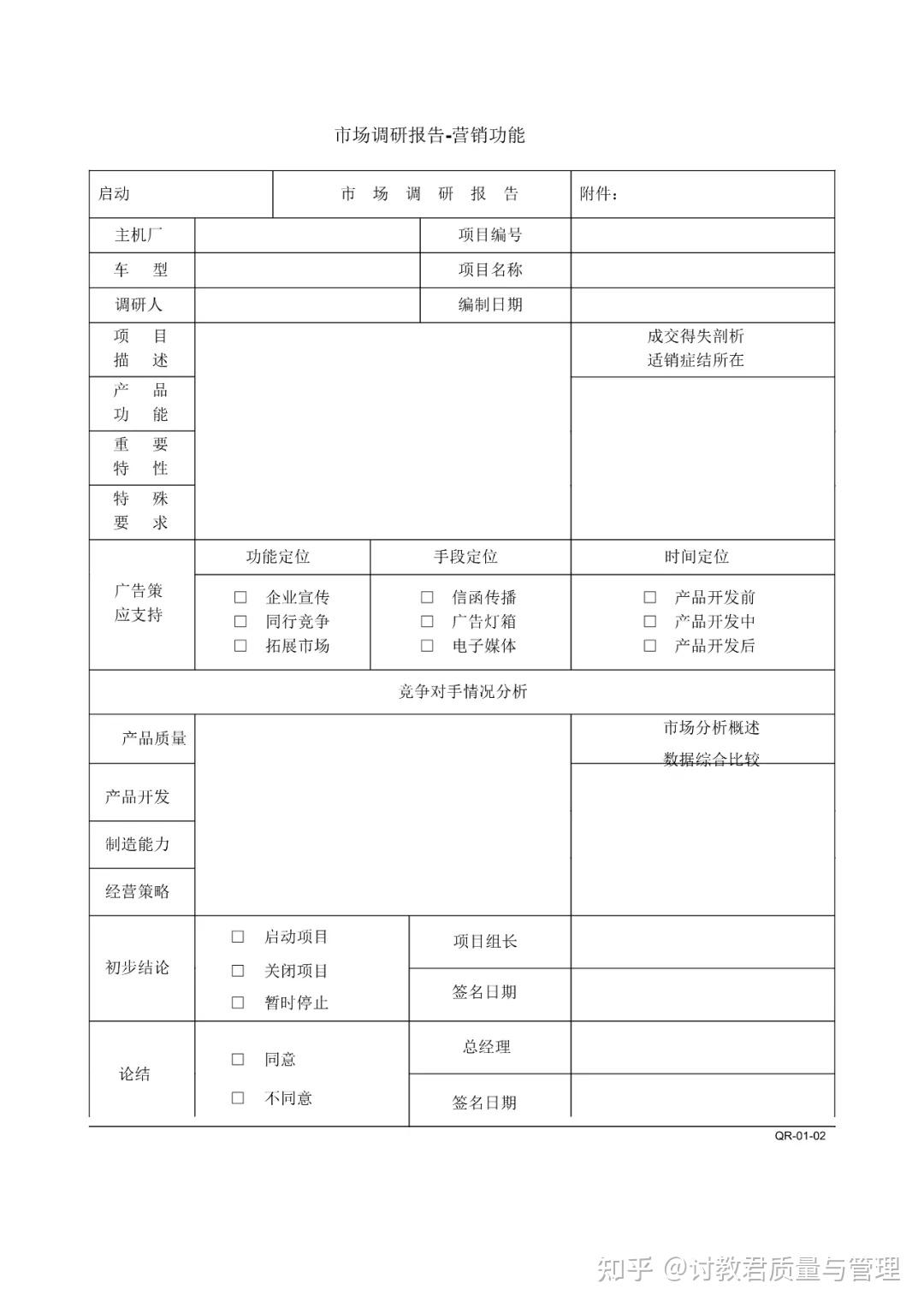 新版APQP全套表格 - 知乎