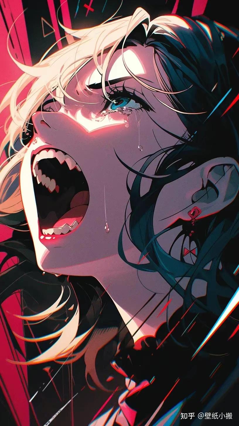 二次元动漫女生哭泣壁纸