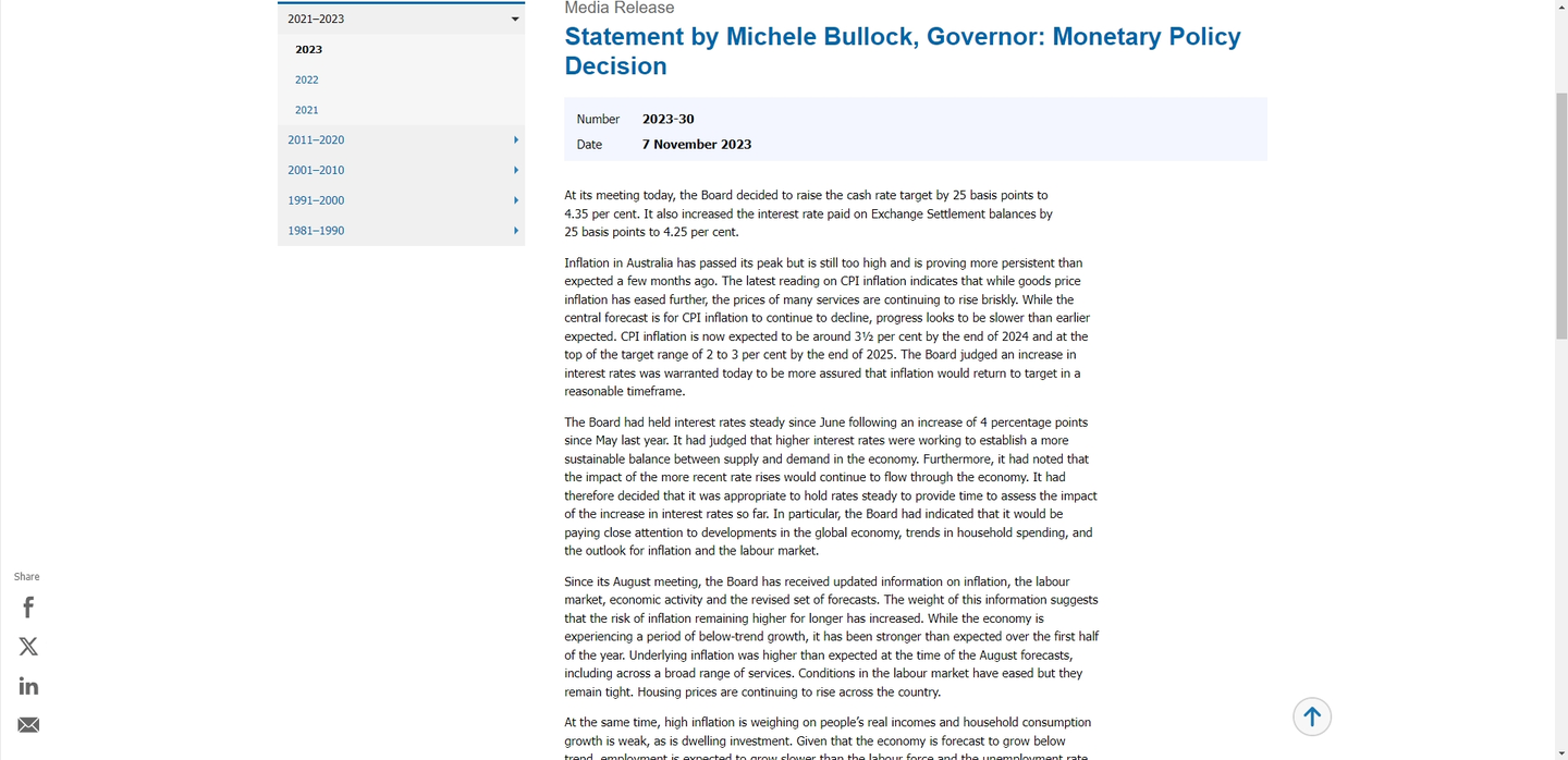 澳洲联储11月重启加息进程：OCR上调至4.35% 为12年以来最高水平- 知乎