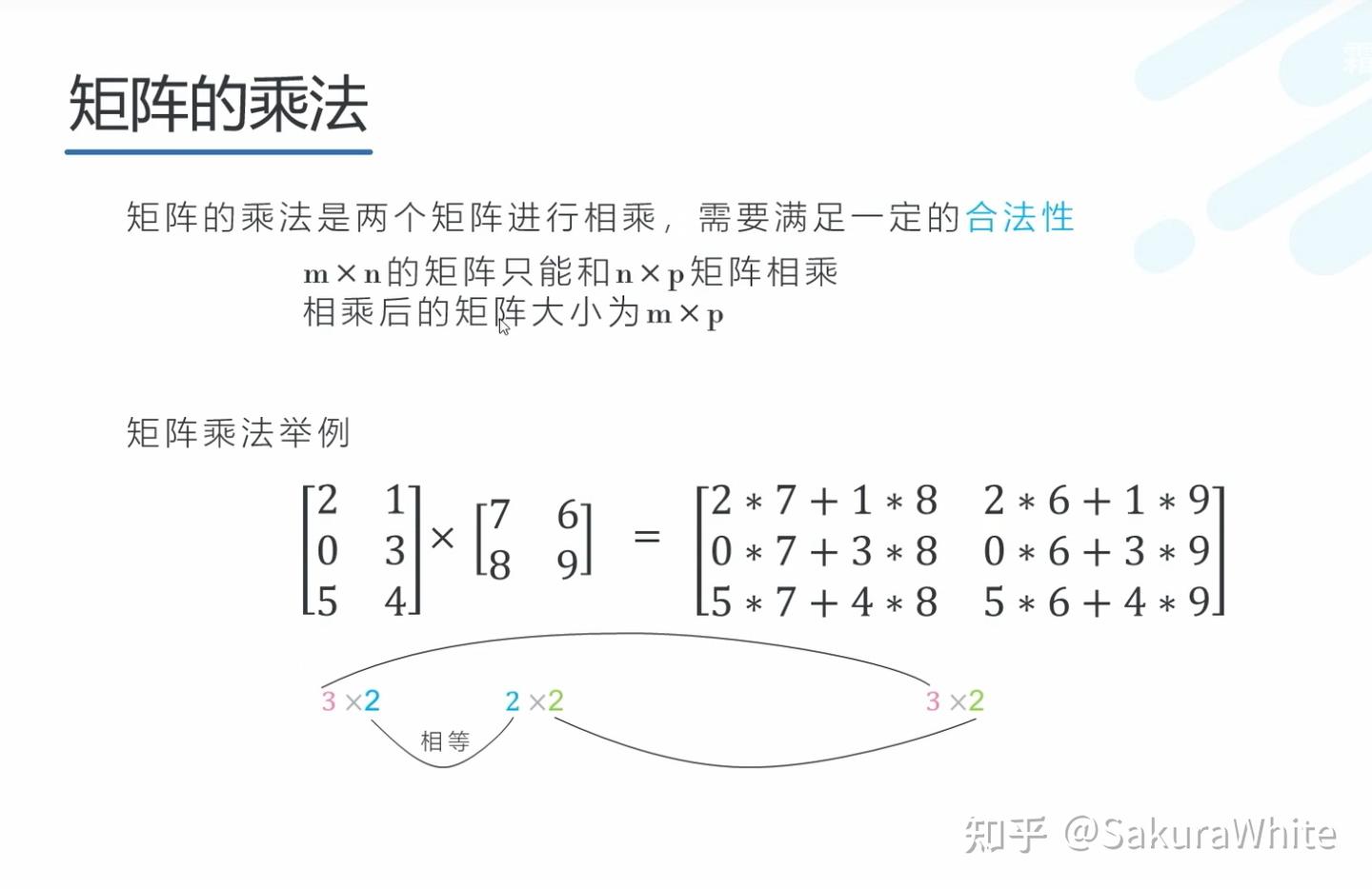 百人计划学习笔记与作业(第三节矩阵运算) - 知乎