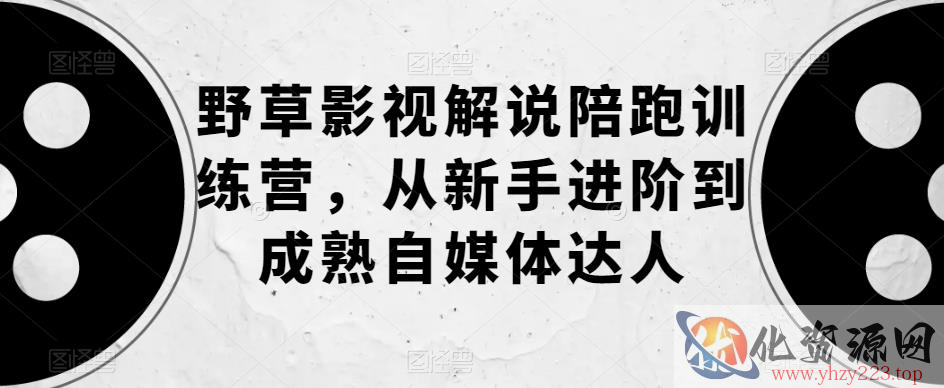 野草影视解说陪跑训练营，从新手进阶到成熟自媒体达人