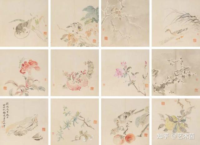 京剧大师梅兰芳花鸟画《花卉集锦册》欣赏- 【掛け軸】「壽字