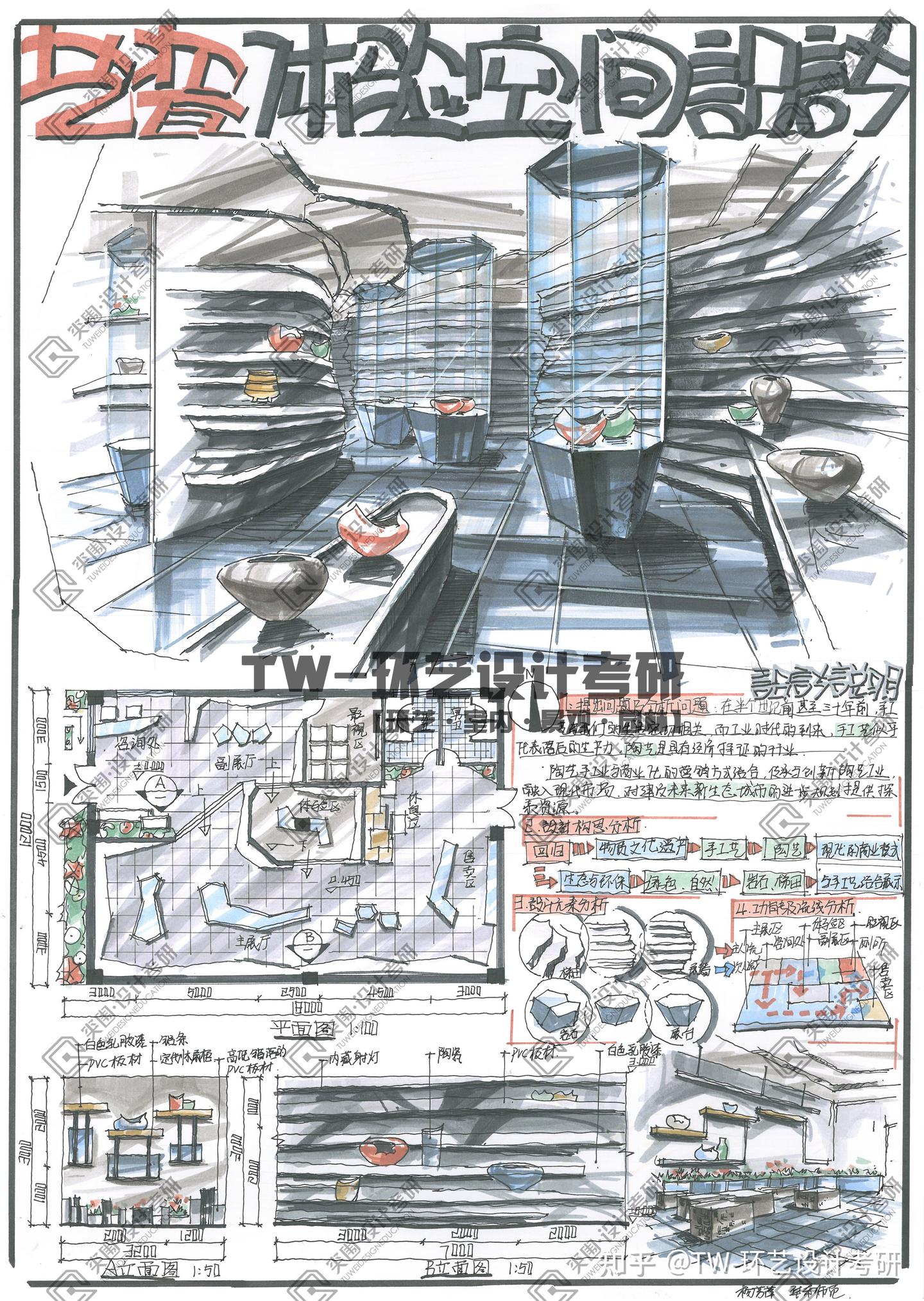 环艺设计考研——室内设计快题大放送（七） - 知乎