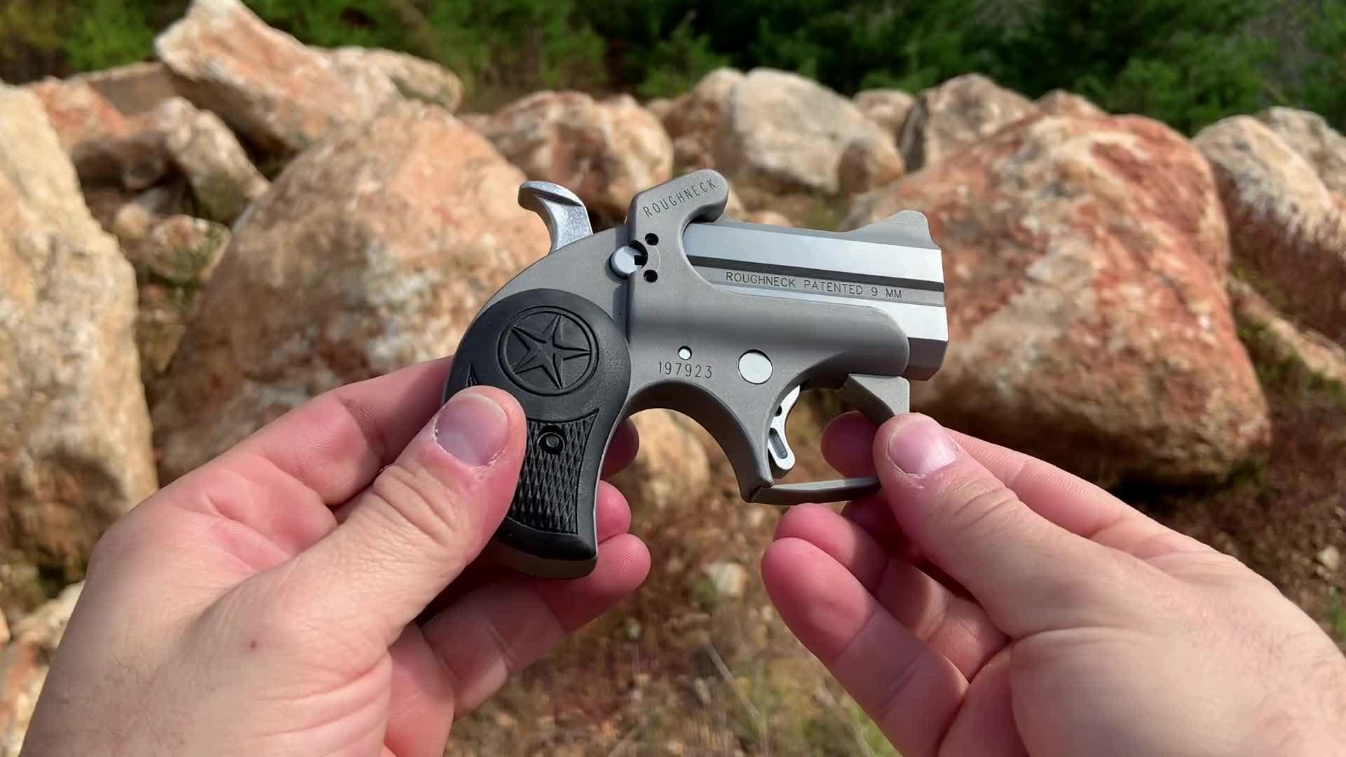 9mm口径双管手枪,靶场实弹射击测试,小巧玲珑越看越喜欢