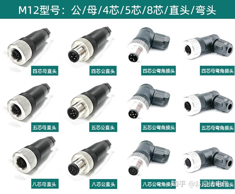 M12航空插头 8芯 - 知乎