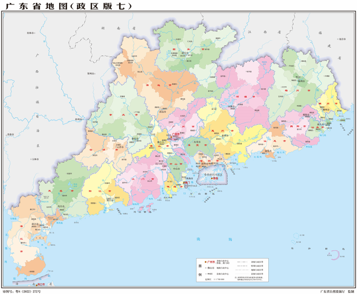 广东省行政地图放大图片