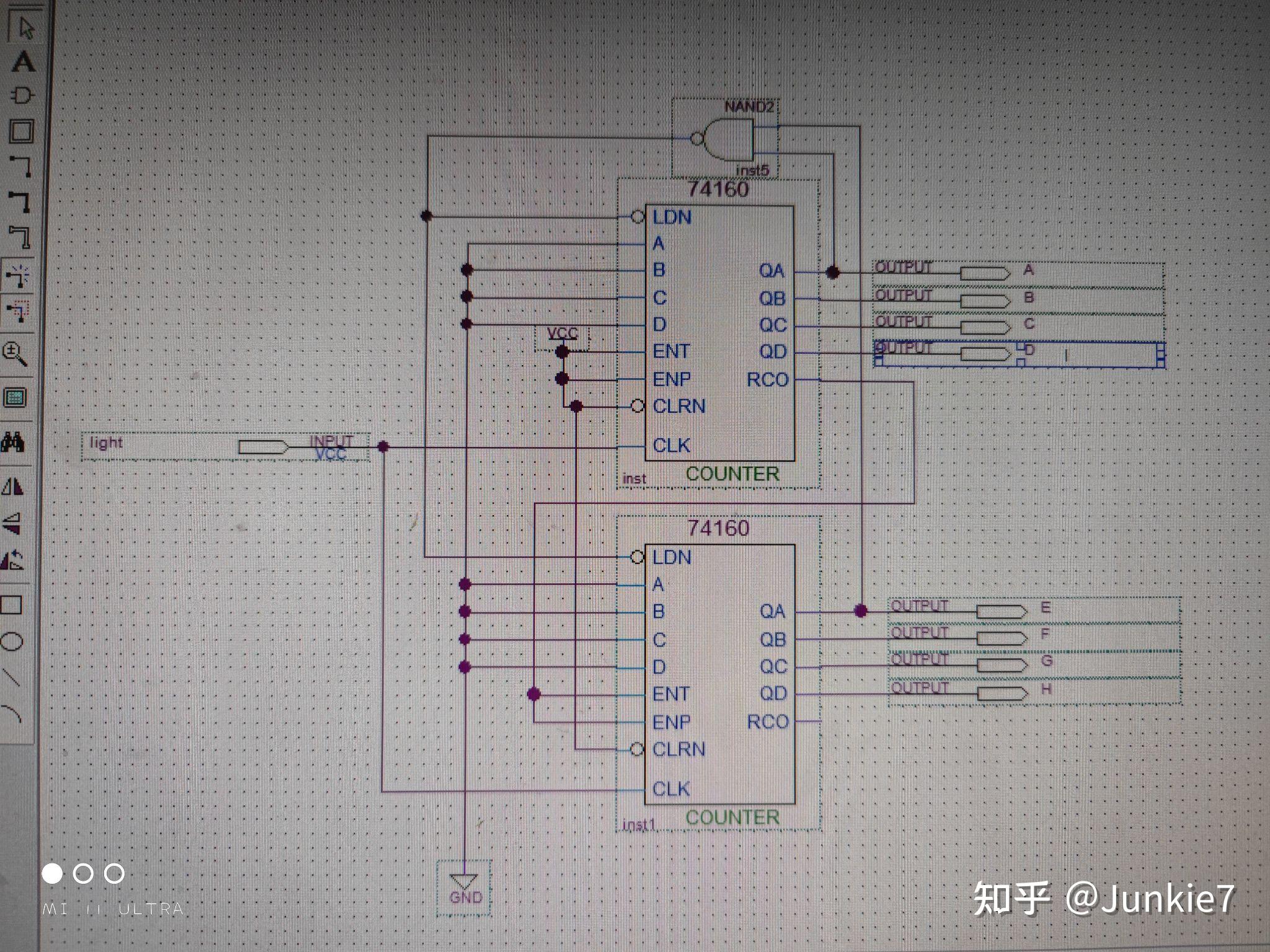 如何用两片74160计数器构成12进制计数器,求图? - 知乎