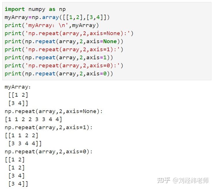  numpy repeat 